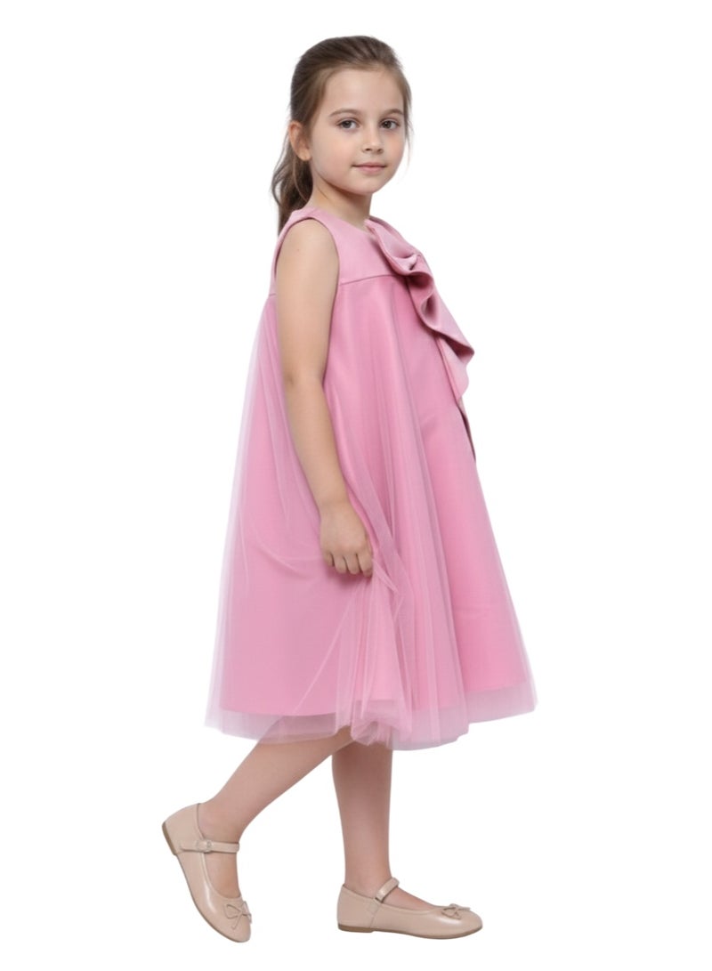 D'Daniela Pink Bow Tulle Dress - Image 4